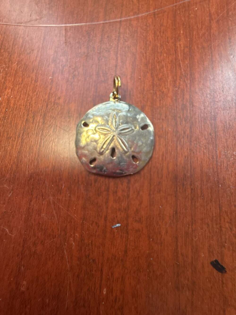 Gold Plated Sand Dollar Charm Pendant
